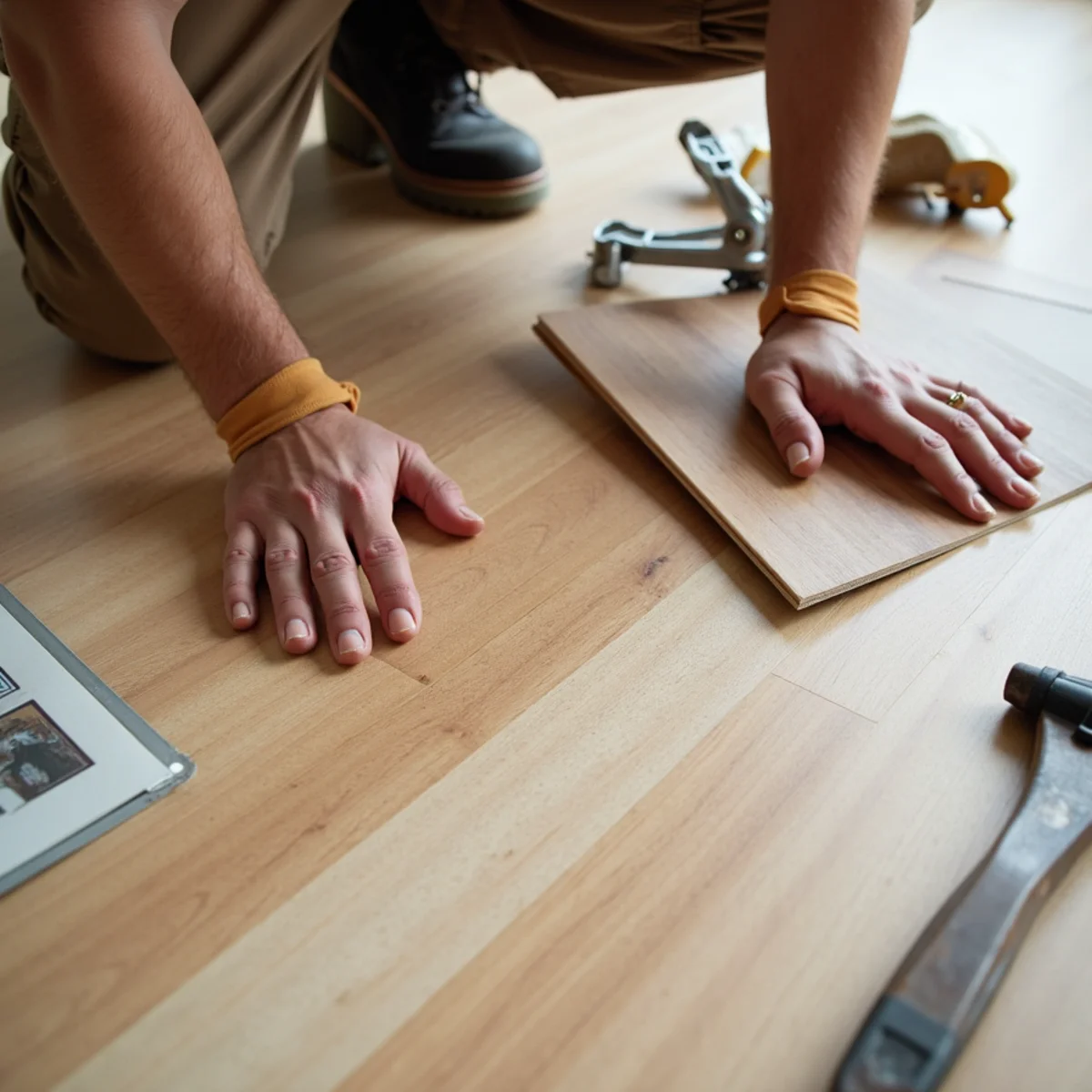close up detail illustrating LVP vs laminate