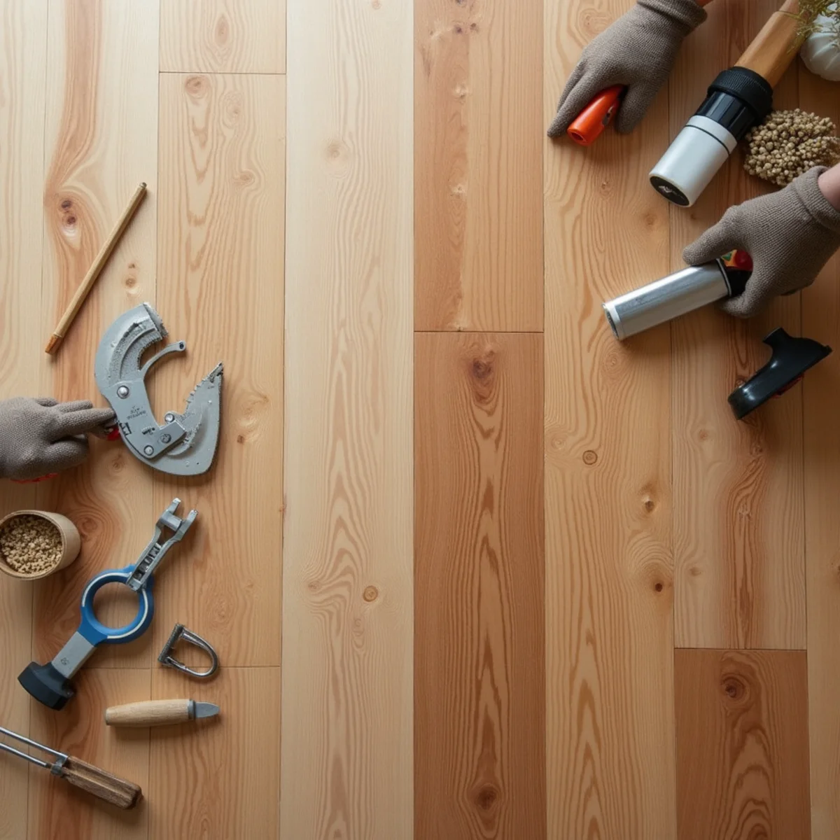 side by side comparison illustrating solid vs engineered hardwood