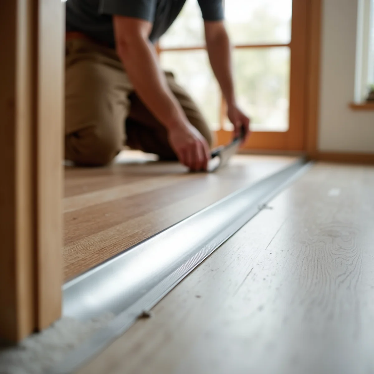 transition and trim during flooring installation in Huntsville, AL