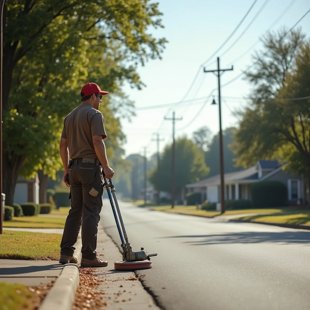 Residential street of homes in New Hope, AL